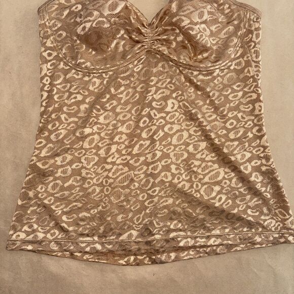 RUBY RIBBON Allure Cami #1762 Beige Leopard Print Size 36 - Picture 3 of 8